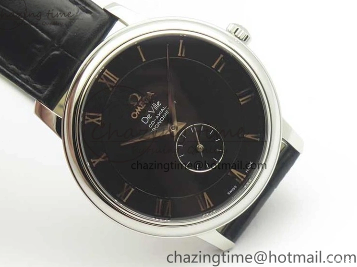 0413 De Ville Prestige Small Second TWF 1:1 Best Edition Black Dial on Black Leather Strap MIYOTA Resilient 8037